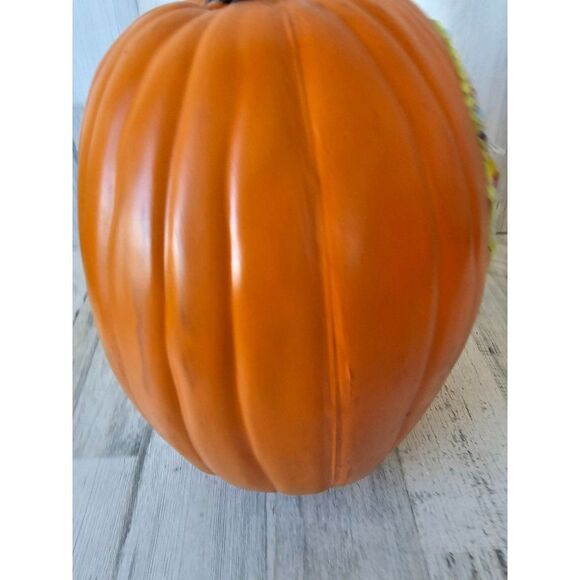 Gold sugar skull pumpkin beaded jack-o'-lantern unique prop Halloween deco - Picture 6 of 8